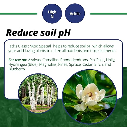 Jack's Classic 17-6-6 Acid Special Water-Soluble Fertilizer with Micronutrients to Promote Vegetative Growth and Blooms in Acid Loving Plants, 1.5lbs