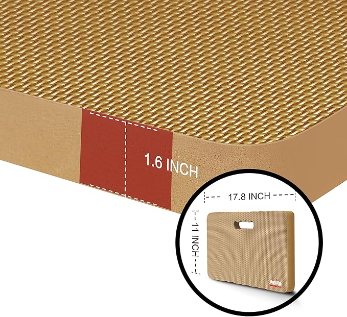 Extra Thick Kneeling Pad Comfy Foam Kneeler Mat Garden Knee Pad Cushion for Gardening Planting Yard Work Prayer Yoga Mechanic Exercise Workout Baby Bath 18 x 11 x 1.5 Inch Large Beige 1 Pack