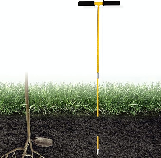 FEBTECH - Metal Soil Probe Rod - Insulated Septic Tank Probe - 36-Inch Long Overall, 3/8" Septic Tank Finder Probing Rod,T-Handle Septic Tank Locator Tool For Gardening, Agriculture, Septic Systems