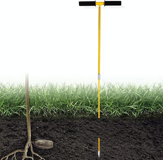 FEBTECH - Metal Soil Probe Rod - Insulated Septic Tank Probe - 36-Inch Long Overall, 3/8" Septic Tank Finder Probing Rod,T-Handle Septic Tank Locator Tool For Gardening, Agriculture, Septic Systems