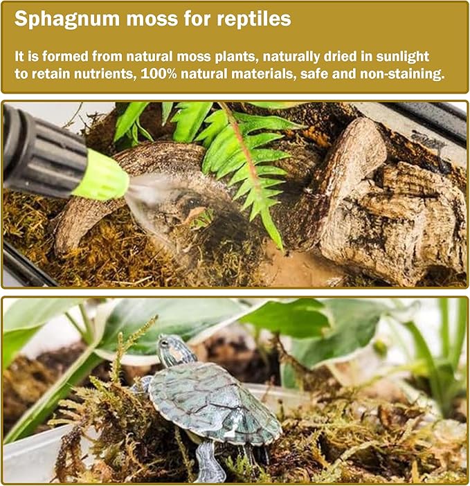 Hourleey 5.3 oz Sphagnum Moss for Plants, Premium Natural Long Fibered Dried Moss Potting, Sphagnum Peat Moss Bulk for Orchids Succulent Carnivorous Potted Plant Reptiles Medium Sarracenia