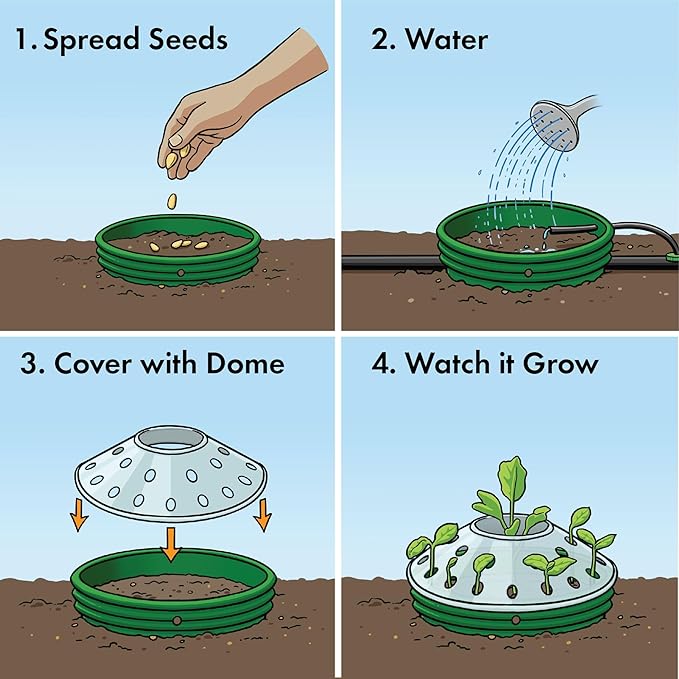 Cucumber Garden Kit with Grow Rings, Greenhouse Germination Domes, Seeds, Markers, Instructions – Gardening Gift for Mom, Teachers, Women, and Men – Made in USA