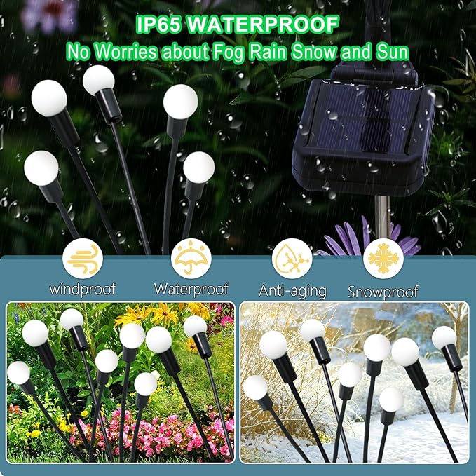 Kohlrabi Solar Garden Lights Outdoor, 4 Pack 40 LED Purple Firefly Lights Waterproof, Sway by Wind, Solar Swaying Light for Yard Patio Backyard Garden Planter Flower Bed Pathway Decoration