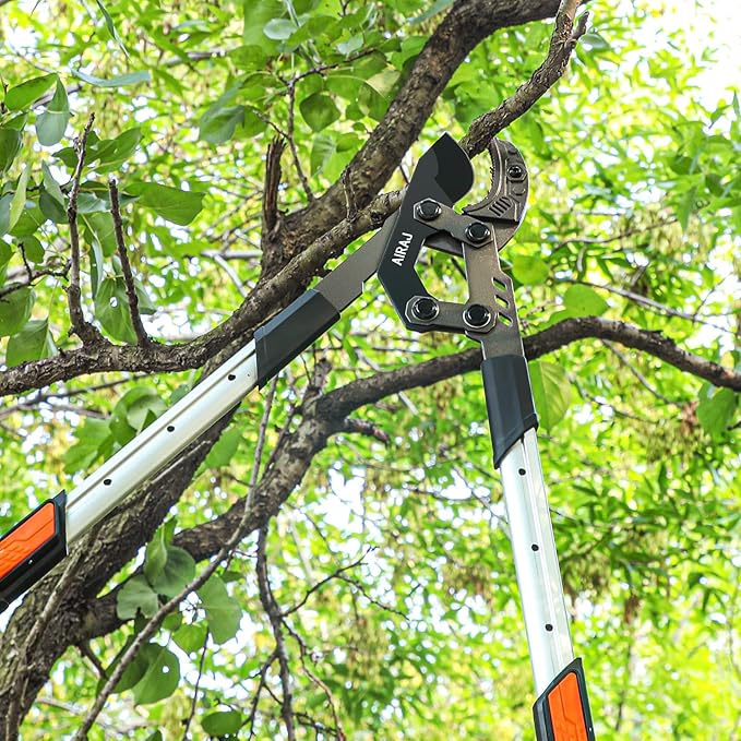 AIRAJ 27-37'' Extendable Anvil Loppers for Tree Trimming Heavy Duty with Compound Action | Branch Cutter with 2” Cutting Capacity | Chops Thick Branches Ease | Garden Lopper Pruning Shears Heavy Duty