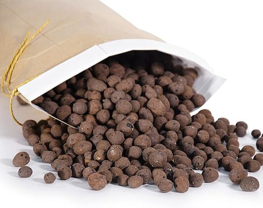 D'vine Dev Ceramic Planter Filler Balls 8qt, Expanded Porous Clay Pebbles Beads for Hydroponic, Gardening, Orchids, 97-F-2