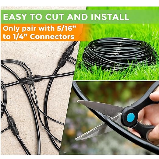 5/16 Inch Dropper Blank Distribution Pipe,50 Foot (15 m) Black Drip Pipe for DIY Garden Irrigation Systems,Drip Lines,Drip Pipes and Drip Irrigation System Parts