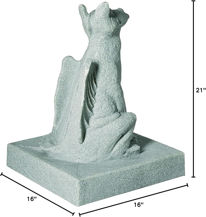 EMSCO Group Smiling Dragon Statue – Natural Jade Green Appearance – Made of Resin – Lightweight – 21” Height