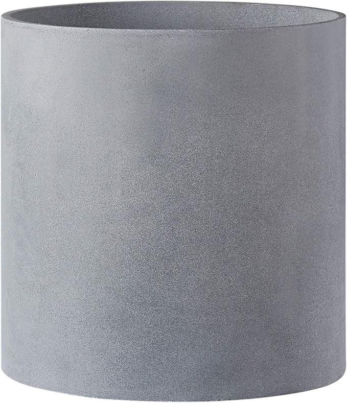 FaithLand Plant Pot 8 inch - Perfectly Fits Mid-Century Modern Plant Stand - Drainage Plug and Drainage Mesh Screen - Gray Planter Pot