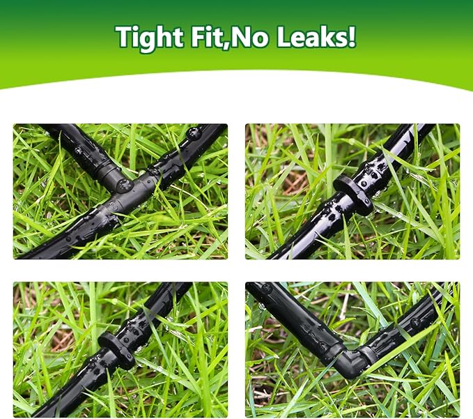 Drip Irrigation Fittings Kit for 1/4" Tubing, 90 Pieces Drip Line Connectors for Drip Systems - 30 Couplings, 20 Tees, 20 Elbows, 20 End Plugs, Drip Irrigation Parts for 1/4 Inch Drip Hose