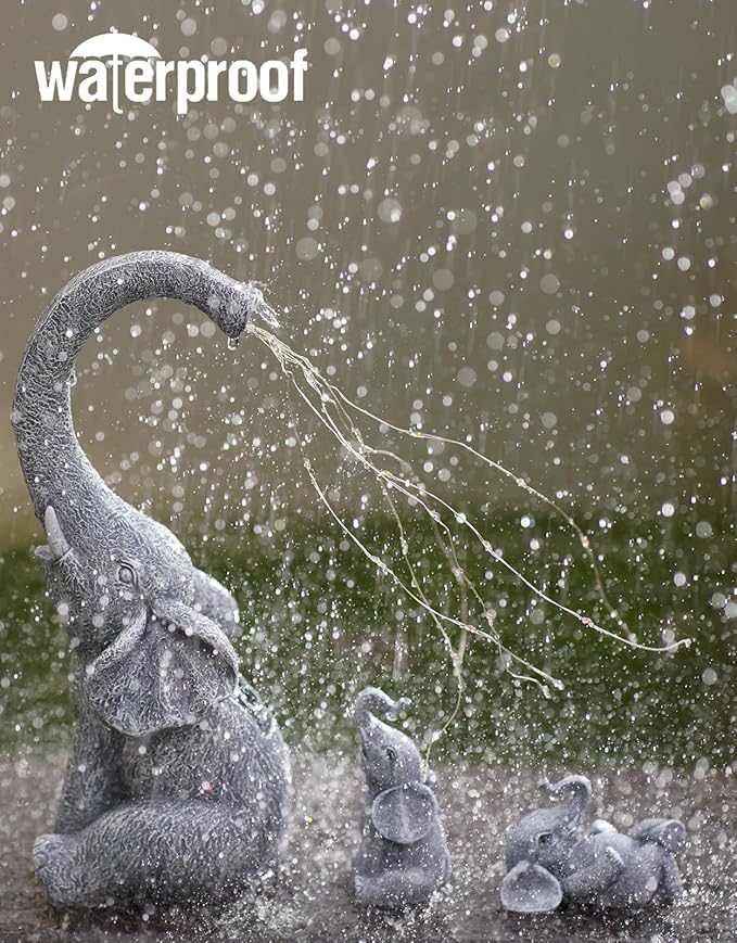 Solar Elephant Statues for Garden Decor: Outdoor Sculptures for Lawn Ornaments - Porch Patio Balcony Front Yard Birthday Gifts for Mom Grandma Women