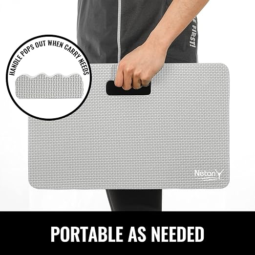 NETANY Extra Thick Kneeling Pad for Gardening, Comfortable Knee Pad Cushion, Extra Large Foam Kneeler Mat for Gardening, Baby Bath, Workout, Exercise & Yoga, Mechanic, 17.8 x 11 x 1.5 in, Gray