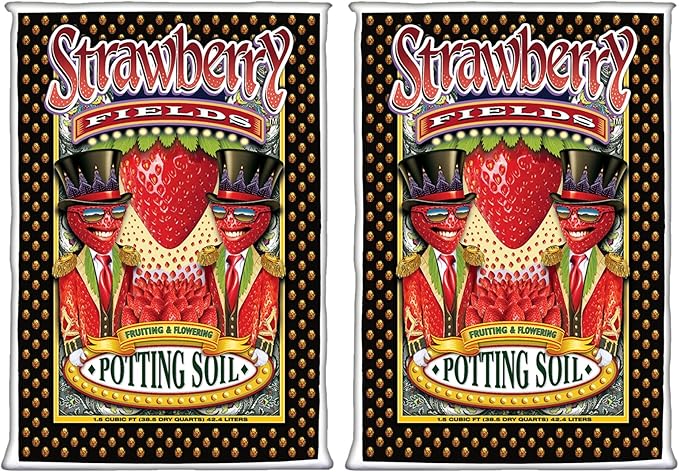 FoxFarm Strawberry Fields Fruiting & Flowering Potting Soil, 1.5cu ft (Pack of 2) - Use to Increase Blooms, Fruits, and Berries - Made for The Fruiting and Flowering Stages of Plants