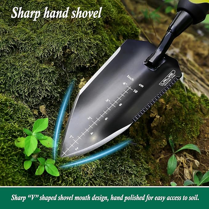 Garden Shovel-Heavy Duty Gardening Hand Trowel,Stainless Steel Garden Trowel with Rubberized Handle,Trowel Gardening Tools for Soil Digging,Transplanting,and Planting(Hand Trowel)