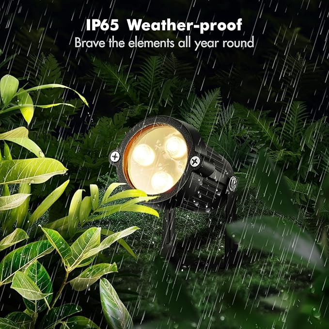 LemonBest Landscape Lighting - 6W RGB Color Changing Halloween Landscape Lights 120V Christmas Outdoor LED Spotlight with Remote Control Waterproof Spot Lights for Yard Garden Patio Driveway (1 Pack)