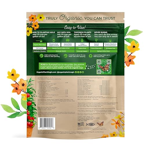 Organic Plant Magic - Truly Organic™ Slow Release Granular Fertilizer : Long-Lasting Plant Food Granules - Indoor & Outdoor Flowers, Vegetable Gardens, Fruit Trees, Shrubs, House Plants [One 4 lb Bag]