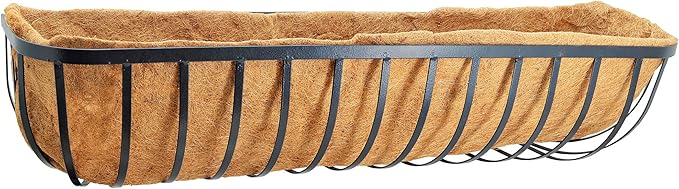 Arcadia Garden Products 1531 Solstice Series Wall Trough Planter, 48-Inch, Black