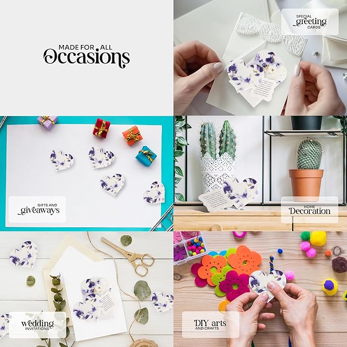 Set of 24 Purple Heart – Plantable Seed Paper for Weddings, Gifts, and Life Events