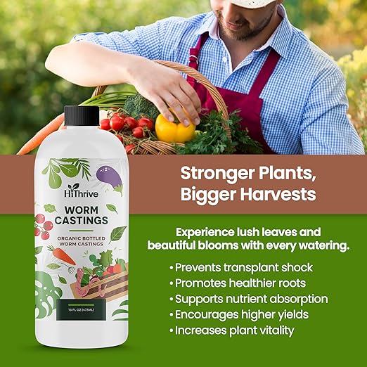 16oz Worm Castings for Plants - Makes 32 Gallons of Earthworm Castings Compost Tea, Liquid Worm Casting – Nutrient-Rich Organic Compost Worms for Healthier Soil & Vibrant Plant Growth