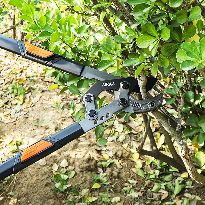 AIRAJ 27-37'' Extendable Anvil Loppers for Tree Trimming Heavy Duty with Compound Action | Branch Cutter with 2” Cutting Capacity | Chops Thick Branches Ease | Garden Lopper Pruning Shears Heavy Duty