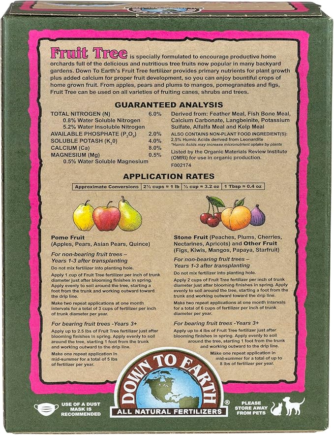 Down To Earth All Natural Fertilizers Organic Fruit Tree Mix 6-2-4, 5lb