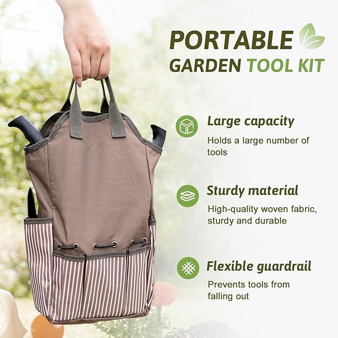 Garden Tool Set,33 Piece Heavy Duty Gardening Tools with Organizer Handbag and Gloves,Extra Hand Tools Kit is Ideal Gardening Gifts for Women and Men