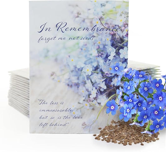 Bentley Seed Co. | in Remembrance Love Left Behind Non-GMO, Non-Coated Forget Me Not | Gardening Gifts | Flower Seeds for Planting | Growing Plants in Memory | Pack of 25