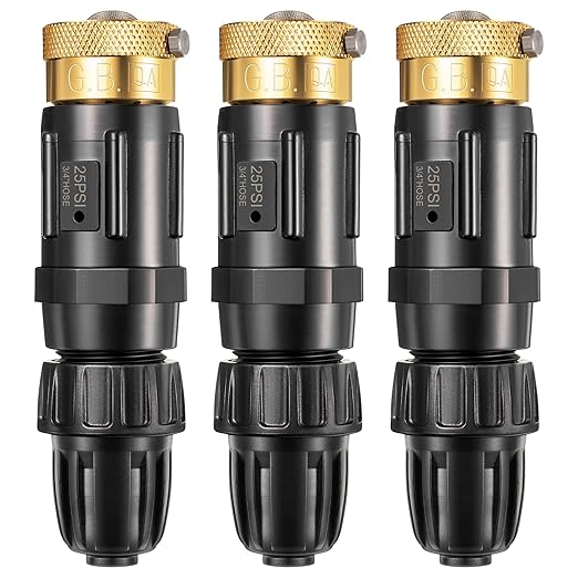 Feekoon 3 Set Drip Irrigation Faucet Adapter Kit 1/2'' Irrigation Tubing to 3/4'' Faucet Water Pressure Regulator Backflow Preventer with Filter, Drip Irrigation System Parts, No Assembly Required