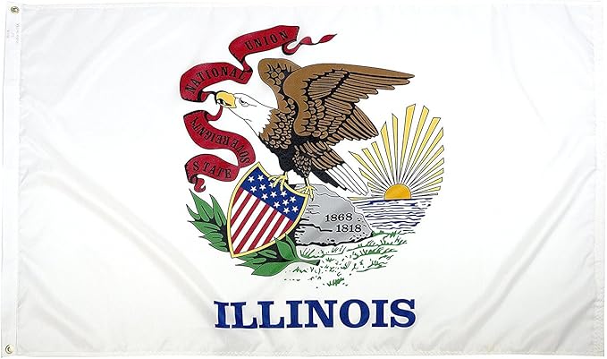 FlagSource Illinois Nylon State Flag, Made in the USA, 4x6'