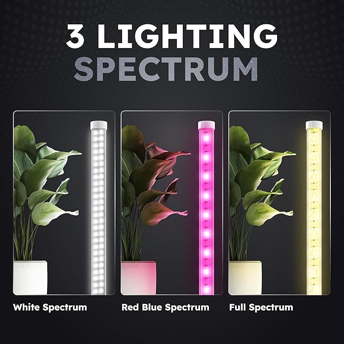 LED Grow Lights for Indoor Plants Full Spectrum - 45in Height Plant Lights for Indoor Growing with Timer, 6000K LED Grow Light Standing Plant Lamp, 243 LEDs