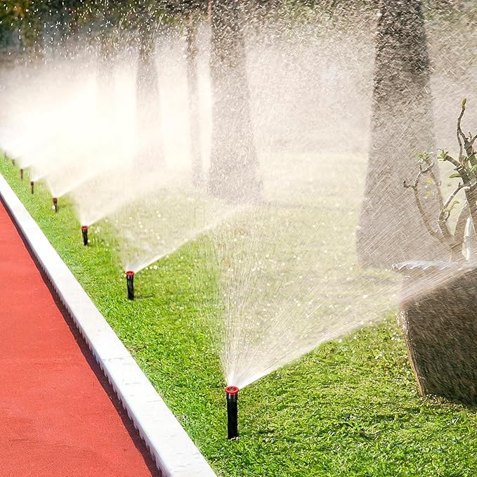 24 Pieces Variable Arc Nozzle, Replacement Pop-up Sprinkler Heads Compatible with Most of Adjustable Pop Up Sprinklers Spray Head for Garden Lawn Irrigation (8AN, 10AN, 12AN)