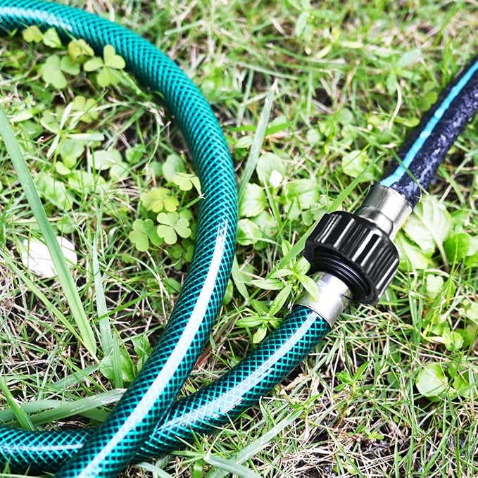 AMRITA Soaker Hose Kit 1/2 inch 15ft Soaker Hose (3Pack) and1/2 inch 10ft PVC Garden Hose(3Pack), Great for Garden Beds,Vegetables,Flowers(1/2-45ft+30ft)