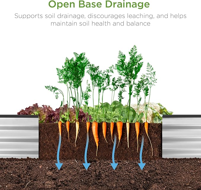 Best Choice Products 6x3x1ft Outdoor Metal Raised Garden Bed Box Vegetable Planter for Vegetables, Flowers, Herbs, and Succulents - Silver