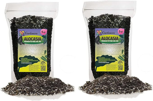 Alocasia Plant Potting Soil - All-Natural Blend for Thriving Alocasia Plants - Boosts Root Health and Distinctive Foliage - 10 Quart