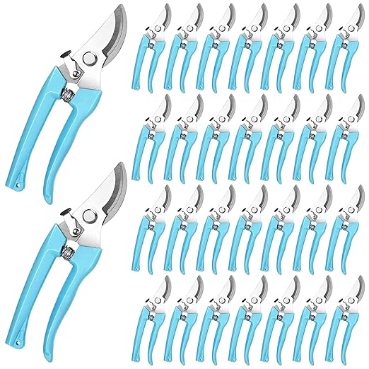 Chumia 30 Garden Flower Shears Pruning Scissors Heavy Duty Plant Scissors Trimming Garden Clippers Hand Tree Pruner for Yard Gardening Plants Hedge Flower Tree Cutting Secateurs (Blue)