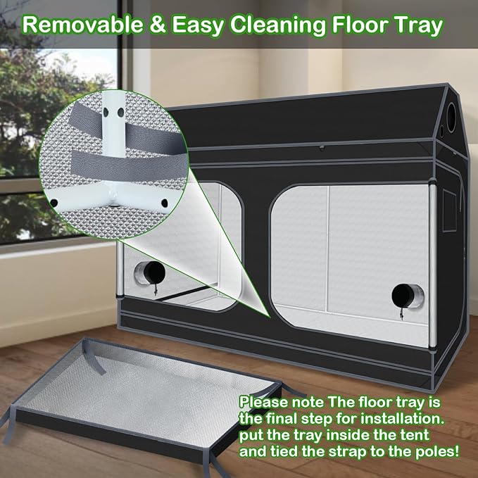 Grow Tent Plant Tent 98"x48"x72" Roof Cube Grow Tent for Hydroponics Indoor Plant Growing