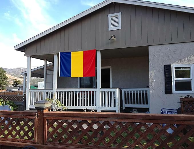 Double Sided Romania Flag 2x3FT Romanian National Polyester Banner With 2 Grommets Fade Resistant Vivid Color For Patriotic Festival Events Party Decoration(Romania, 2x3FT-3ply)