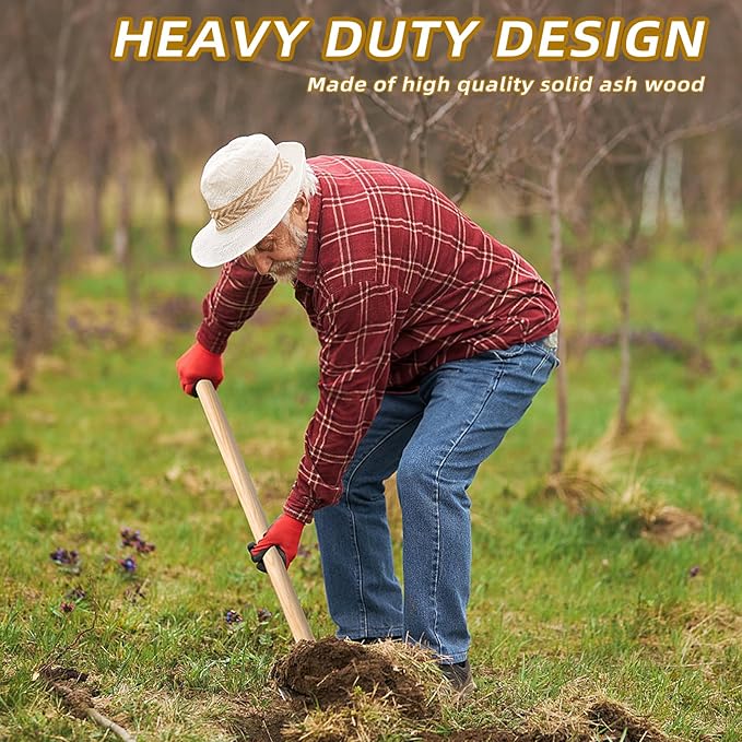 4 Pcs Shovel Handle Replacement 41" Length, 1-1/2" Diameter, Strong Hardwood Solid Ash Wood Straight Handle for Long D Handle Shovels Garden Tool