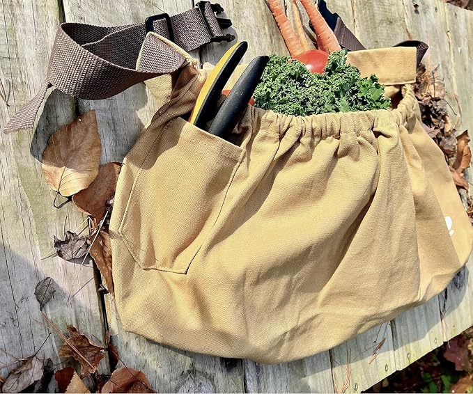 UpBloom Harvest & Weeding Waist Apron with Pockets | Berry Picker/Garden Apron/Foraging Bag for Harvest - Vegetables, Fruits