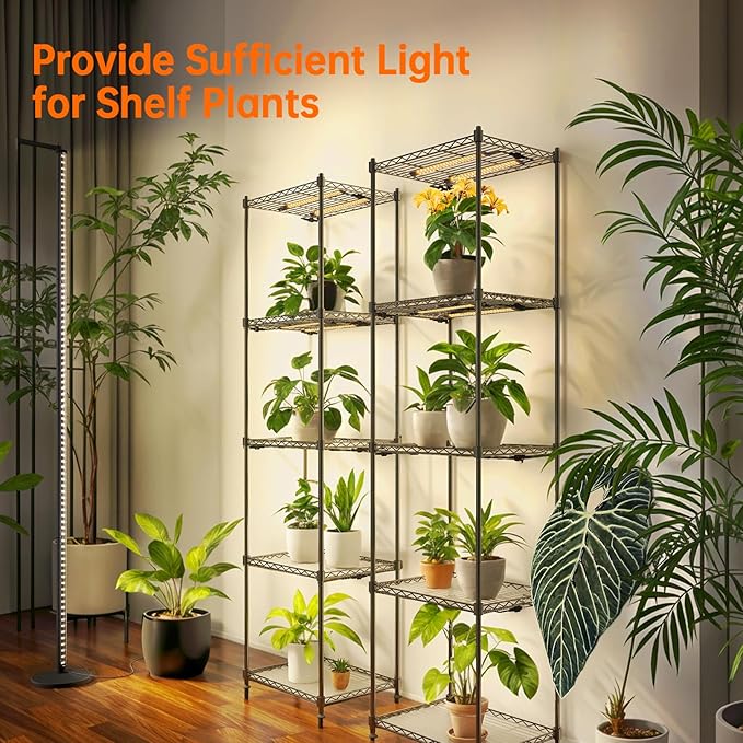 Standing Grow Lights for Indoor Plants,T10 Full Spectrum Vertical Grow Light Wide Illumination Area,16in-65in Adjustable Height Plant Light with Stand,3 Light Modes Floor Grow Light with Timer