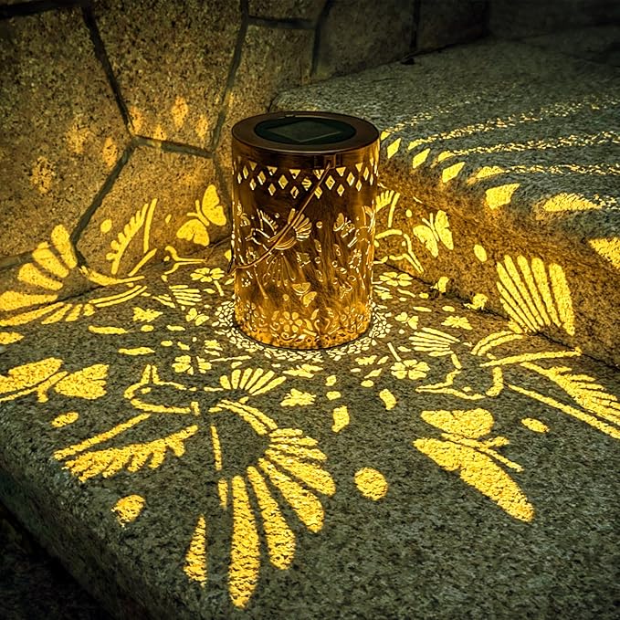 Solar Lanterns Outdoor Waterproof Hummingbird Garden Decor Birthday Gifts for Women Mom Grandma Hanging Solar Lights Lantern Metal Decoration Outside for Yard, Patio, Backyard, Porch
