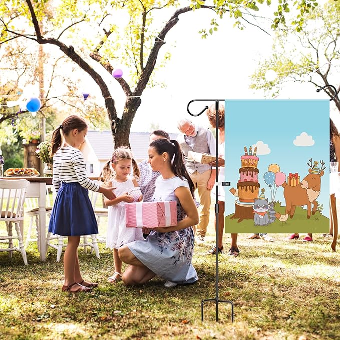 Sadnyy 10 Pack Garden Flag Stand for 13.5" Width 12 x 18 Inches Yard Flag Pole Holder Metal Powder Coated Weather Proof Holder with Anti Wind Clip for Farmhouse Outdoor Yard Lawn Decoration