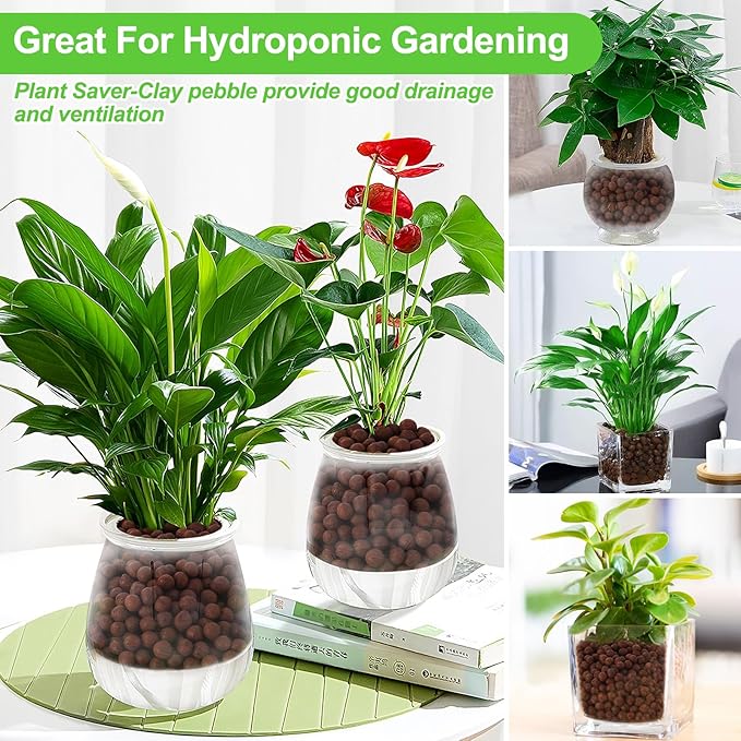 Riare 2 LBS Organic Expanded Clay Pebbles for Plants- 4mm-16mm Natural Leca Balls Lightweight Hydroponic Clay Pebbles Aggregate for Indoor Plants, Hydroponic Growing, Plants Drainage, Aquaponics