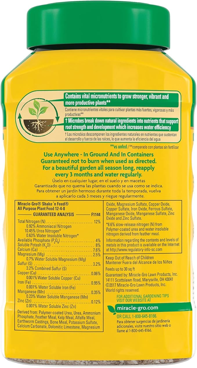 Miracle-Gro Water Soluble All Purpose and Shake 'N Feed Plant Food Bundle: Feeds Flowers, Vegetables, Trees, and Houseplants