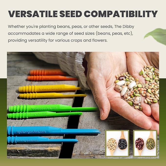 Dibby Seed Sowing Garden Tool Dibber Planter Transplanter – Sow Seeds at the Right Depth – Easily Transplant Delicate Seedlings (Little Dibby) Orange