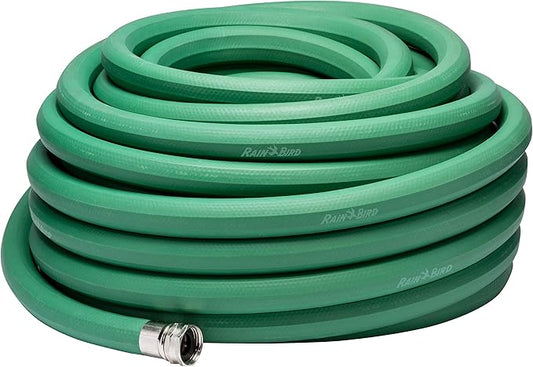 Rain Bird PGH75HF Premium High-Flow Garden Hose, Heavy-Duty 100% EDPM Rubber, Hexagonal, 3/4" Inside Diameter x 75' Long, Green