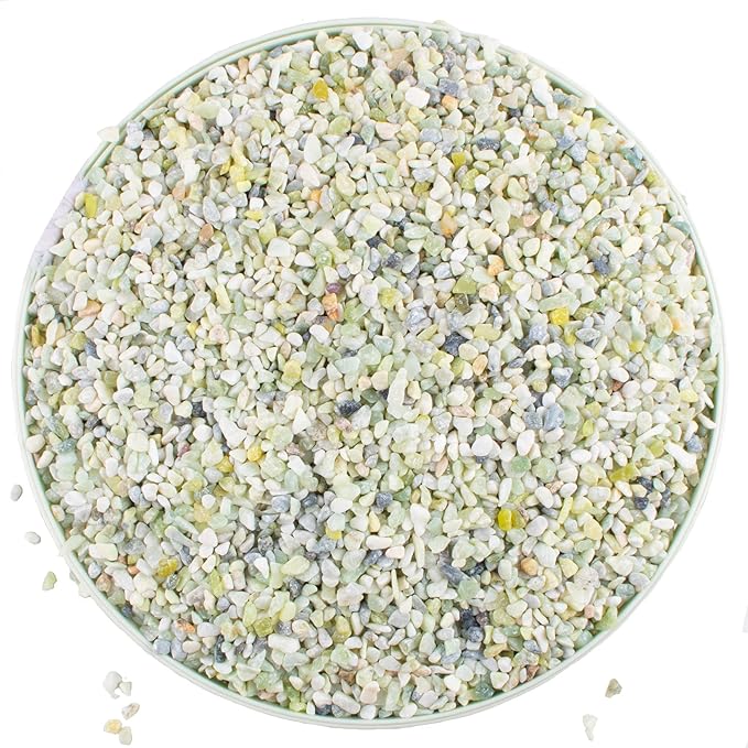 7lb Jade Bean Sand Stone-Succulents and Cactus Bonsai DIY Projects Rocks,Decorative Gravel for Plants and Vases Fillers,Terrarium,Fairy Gardening,Natural Stone Top Dressing for Potted Plants (5mm-8mm)
