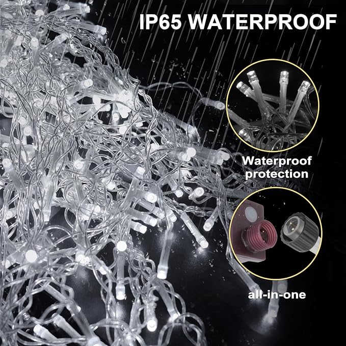 PEMOTech 432-LED 32.8FT DIY Decorative Lights with Remote & 8 Modes，Plug in Connectable Fairy Lights Timer for for Wedding, Storefront Decoration, Easter, Garden Parties & Waterproof Spring Nights