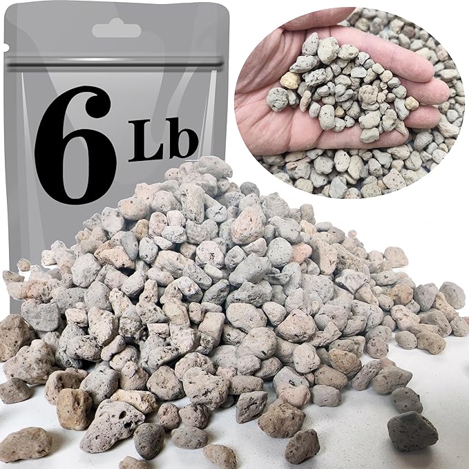 Voulosimi Garden Pumice Rock Horticultural Cactus Bonsai Succulent Soil Additive for Plants, Landscaping, Vase Fillers (3/8 inch, 6 LB)