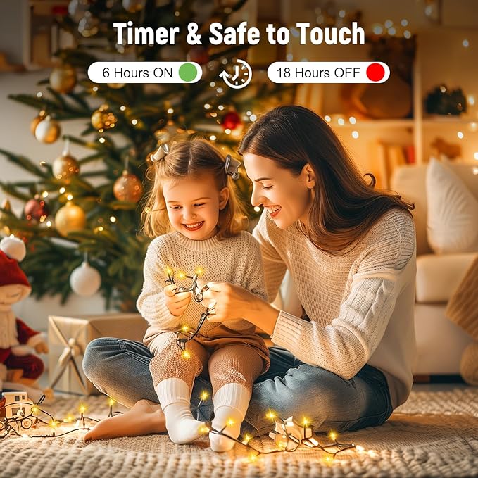 Minetom 328 Ft 1000 LED Christmas Tree Lights Outdoor Indoor String Lights with 8 Modes Waterproof Twinkle Xmas Light with Remote, Plug in Rice Lights for Tree Room Yards Patio Christmas Decorations