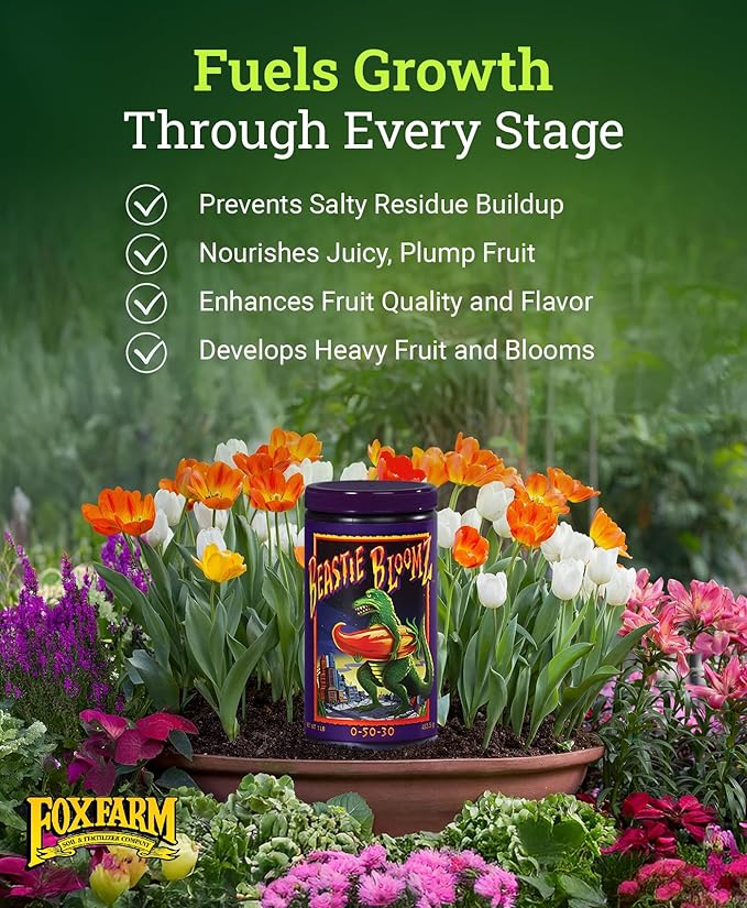 FoxFarm Soluble Nutrient Trio Pack - Open Sesame, Beastie Bloomz, Cha Ching, High-Octane Fertilizers for Hydroponic & Soil - Support Flowering & Bud Density (3-1 lb Jars)